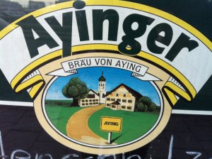 Ayinger at a bar in Munich
